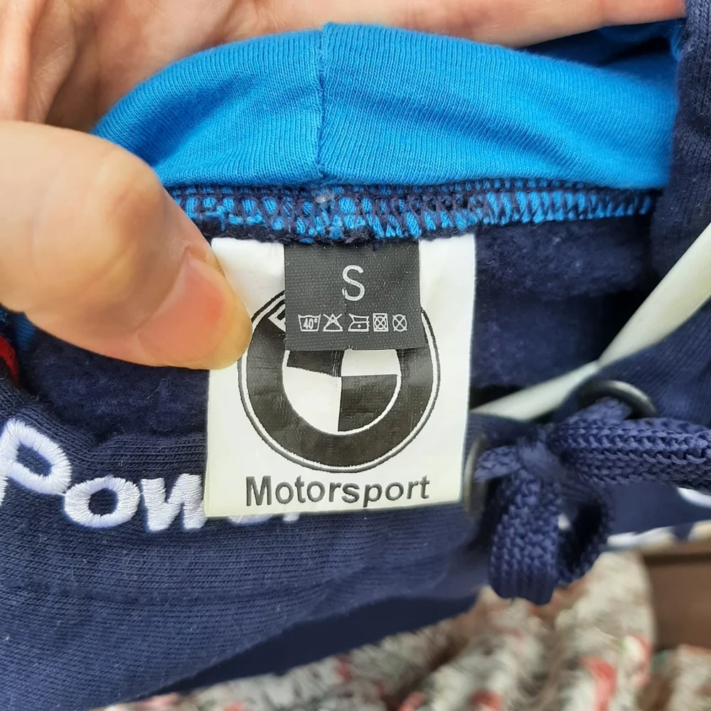 BMW sweater with hoodie Navy Blue Size S - Picture 4 of 7